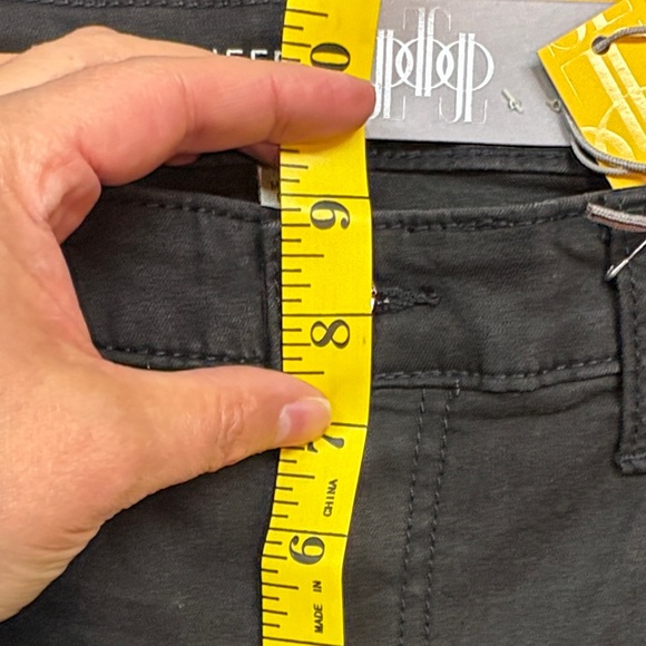 Jennifer Lopez Charcoal/Black Mid-Rise Skinny Jeans Rhinestone Side Stripes NWT - Picture 8 of 12